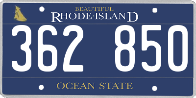 RI license plate 362850