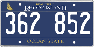 RI license plate 362852