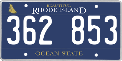 RI license plate 362853