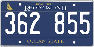 RI license plate 362855