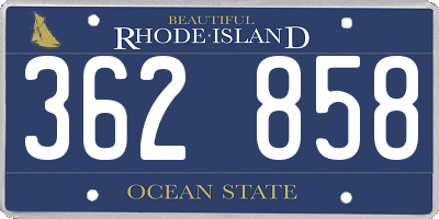 RI license plate 362858