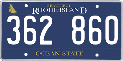 RI license plate 362860