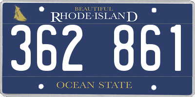 RI license plate 362861