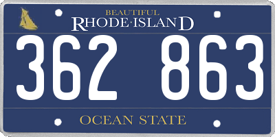 RI license plate 362863