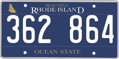 RI license plate 362864