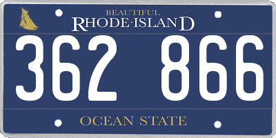 RI license plate 362866