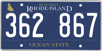 RI license plate 362867