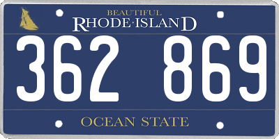 RI license plate 362869