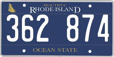 RI license plate 362874
