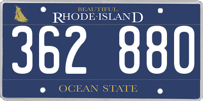 RI license plate 362880