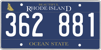 RI license plate 362881