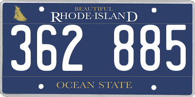 RI license plate 362885