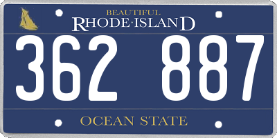 RI license plate 362887