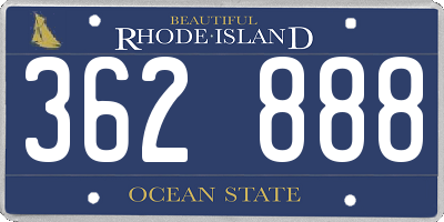 RI license plate 362888