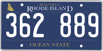 RI license plate 362889