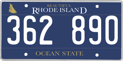 RI license plate 362890