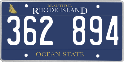 RI license plate 362894