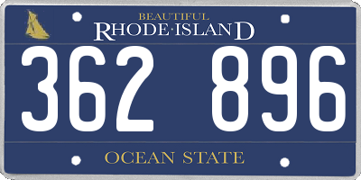 RI license plate 362896