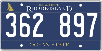 RI license plate 362897