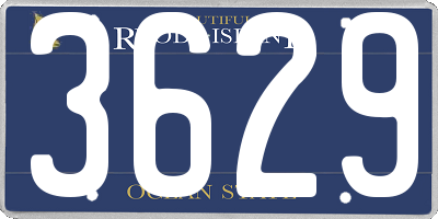 RI license plate 3629