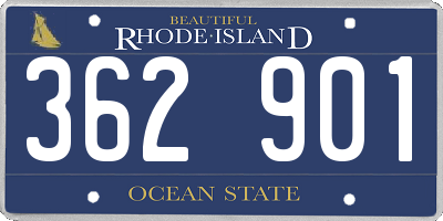 RI license plate 362901