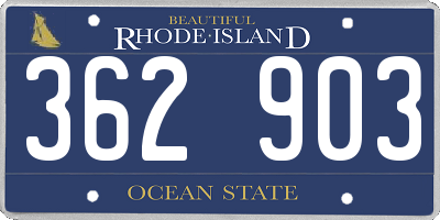 RI license plate 362903