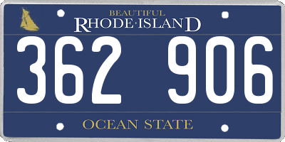 RI license plate 362906