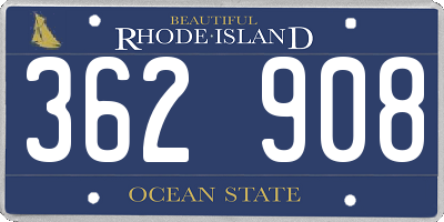 RI license plate 362908