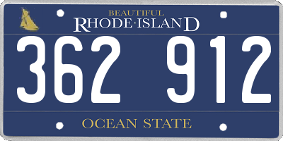 RI license plate 362912
