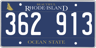 RI license plate 362913