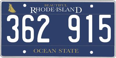 RI license plate 362915