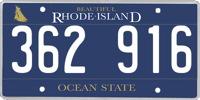 RI license plate 362916