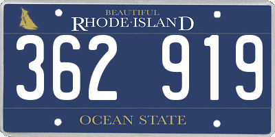 RI license plate 362919