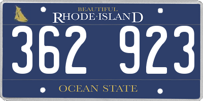 RI license plate 362923