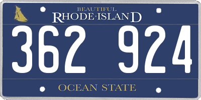 RI license plate 362924