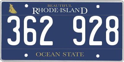 RI license plate 362928