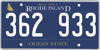 RI license plate 362933
