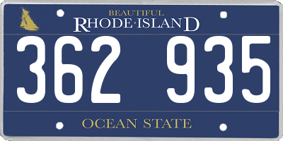 RI license plate 362935