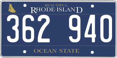 RI license plate 362940