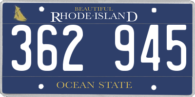 RI license plate 362945