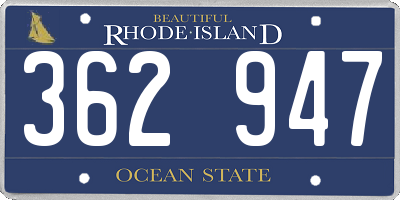 RI license plate 362947