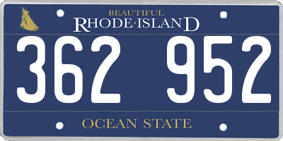 RI license plate 362952