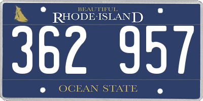 RI license plate 362957