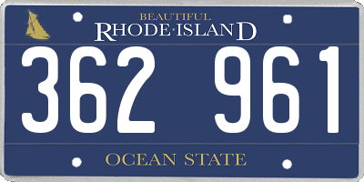 RI license plate 362961
