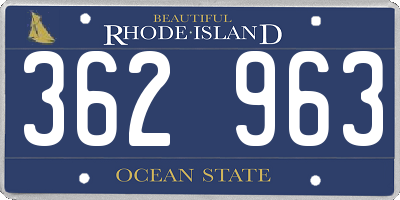 RI license plate 362963