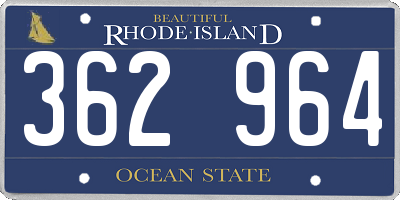 RI license plate 362964