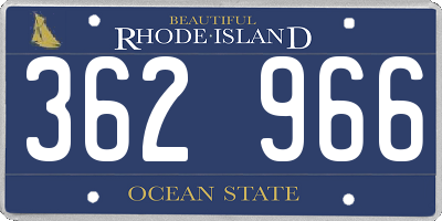 RI license plate 362966