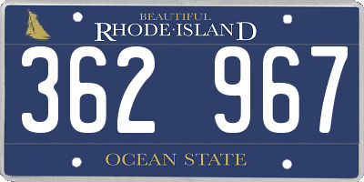 RI license plate 362967