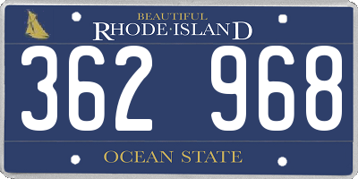 RI license plate 362968