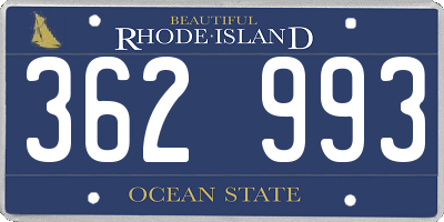 RI license plate 362993